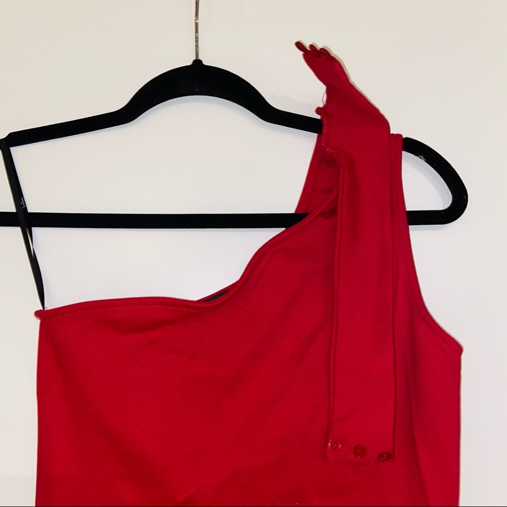 NWT Lulus One-Shoulder Bodycon Midi Dress sz Small - Picture 3 of 6